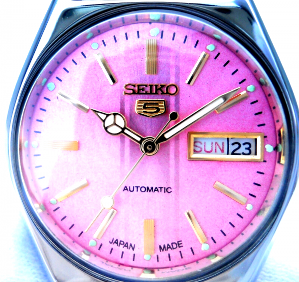 1970's "Vintage Japan" "SEIKO 5. Automatic. Pink